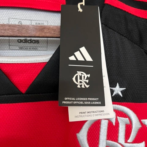 Camisa Flamengo I 24/25 - Torcedor Adidas Masculina - Preta e vermelha