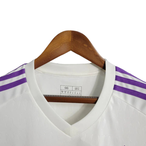 Camisa Flamengo II 23/24 Torcedor Adidas - Branca com detalhes em roxo