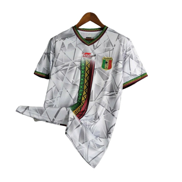 Camisa Seleção do Mali I 23/24 - Torcedor Airness Masculina - Branca com faixa em verde e amarelo e preto