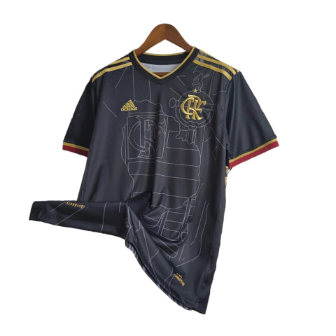 Camisa Flamengo Edição Especial Tri Campeão 22/23 Torcedor Masculina - Preta com detalhes em dourado