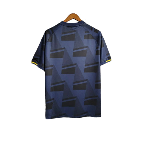 Camisa Al-Nassr Treino 23/24 - Torcedor Dunes Masculina - Azul com detalhes em preto e amarelo