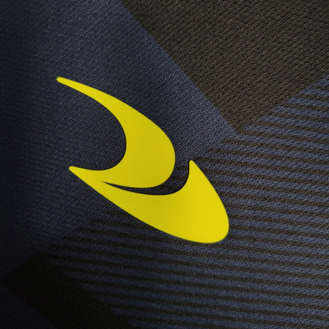 Camisa Al-Nassr Treino 23/24 - Torcedor Dunes Masculina - Azul com detalhes em preto e amarelo