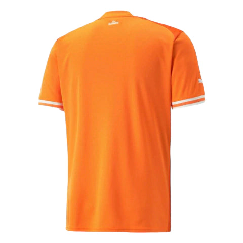 Camisa Costa do Marfim I 22/23 Torcedor Puma Masculina - Laranja