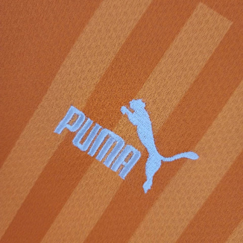 Camisa Costa do Marfim I 22/23 Torcedor Puma Masculina - Laranja