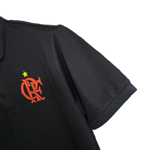 Camisa Flamengo Polo Edição Especial Conmebol 23/24 Torcedor Masculina - Preta com detalhes em vermelho