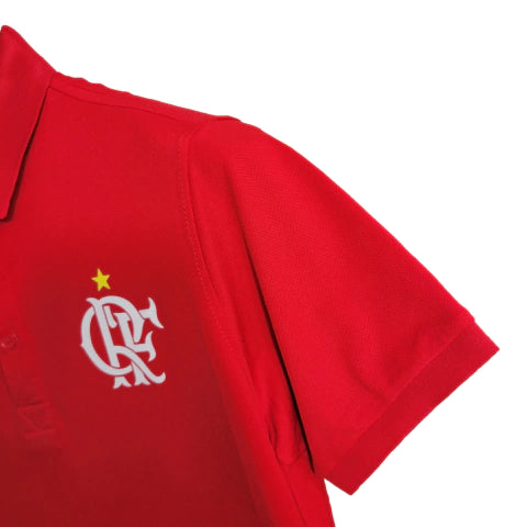 Camisa Flamengo Polo Edição Especial Conmebol 23/24 Torcedor Masculina - Vermelha com detalhes em Branco