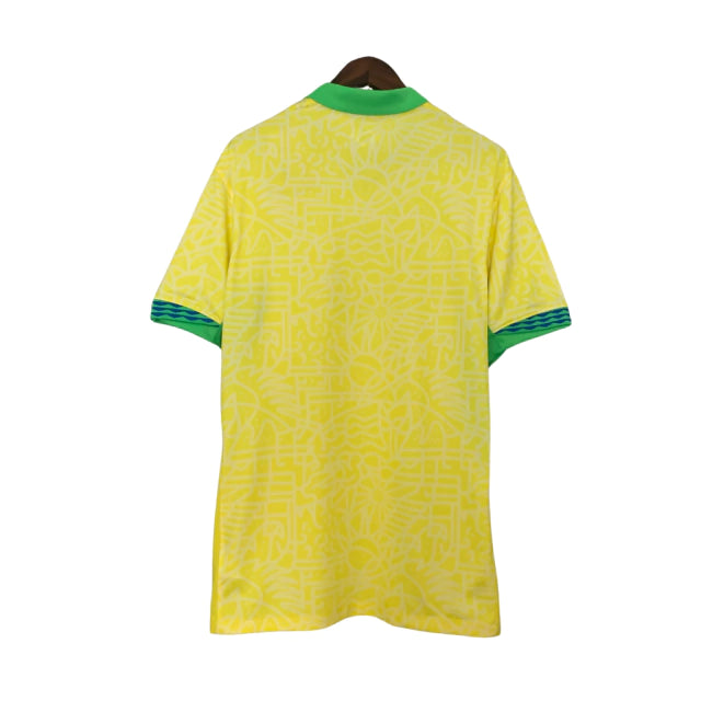 Camisa Seleção Brasileira I 24/25 - Torcedor Nike Masculina - Amarela com detalhes em verde