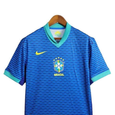 Camisa Seleção Brasileira I 24/25 - Torcedor Nike Masculina - Azul com detalhes em verde