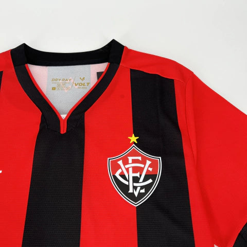 Camisa Vitória Home 24/25 Torcedor Masculino -Preto e Vermelho