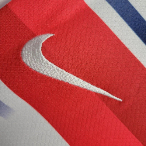 Camisa Seleção da Inglaterra Treino 24/25 - Torcedor Nike Masculina - Branca com detalhes em azul e vermelho