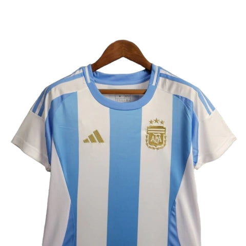 Camisa Seleção da Argentina I 24/25 - Torcedor Adidas Feminina - Branca com listras em azul