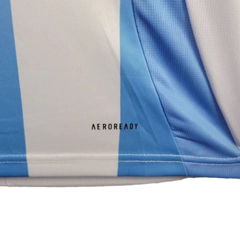 Camisa Seleção da Argentina I 24/25 - Torcedor Adidas Feminina - Branca com listras em azul