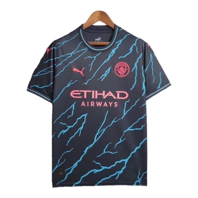 Camisa Manchester City II 23/24 - Torcedor Puma Masculina - Azul com detalhes em azul claro