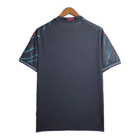 Camisa Manchester City II 23/24 - Torcedor Puma Masculina - Azul com detalhes em azul claro