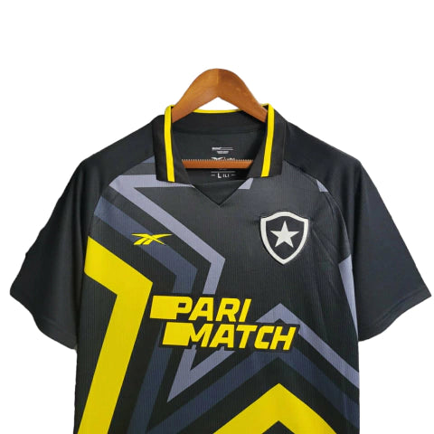 Camisa Botafogo IV 23/24 - Torcedor Reebok Masculina - Preta com detalhes cinza e amarelo