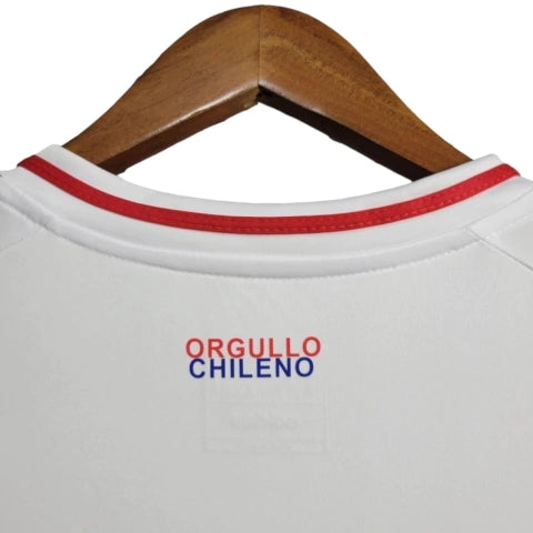 Camisa Chile II 24/25 - Torcedor Adidas Masculina - Branca com detalhes em vermelho