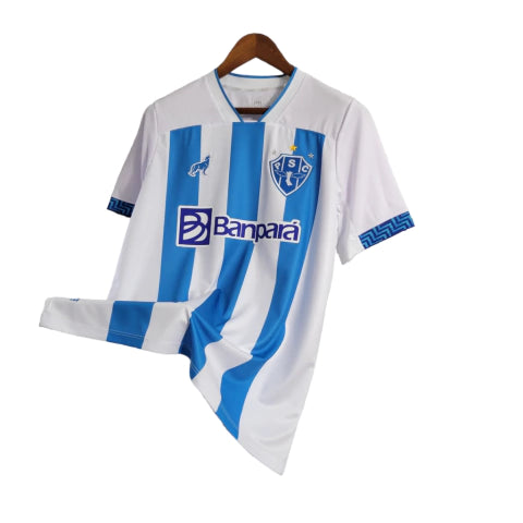 Camisa Paysandu I 23/24 Torcedor Masculina - Branca com listra azul