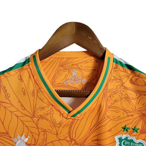 Camisa Seleção Costa do Marfim Edição Especial 22/23 - Torcedor Kelme Masculina - Laranja com detalhes em verde e branco