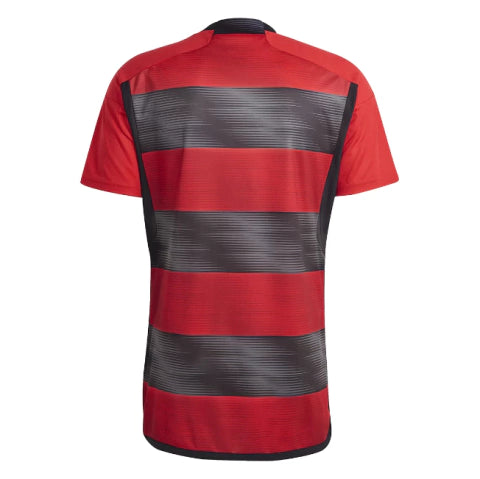 Camisa Flamengo I 23/24 Torcedor Adidas Masculina - Vermelho e Preto