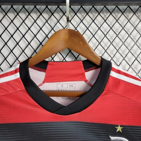 Camisa Flamengo I 23/24 Torcedor Adidas Masculina - Vermelho e Preto